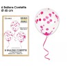 Sachet de 6 ballons confettis, fuchsia Sachet de 6 ballons confettis, fuchsia
