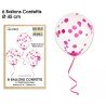 Sachet de 6 ballons confettis, fuchsia