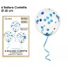 Sachet de 6 ballons confettis, bleu