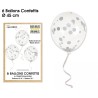 Sachet de 6 ballons confettis, argent Sachet de 6 ballons confettis, argent