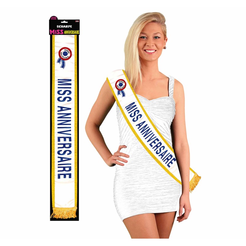 Sciarpa di compleanno blu " Miss Anniversaire" Sciarpa di compleanno blu " Miss Anniversaire"