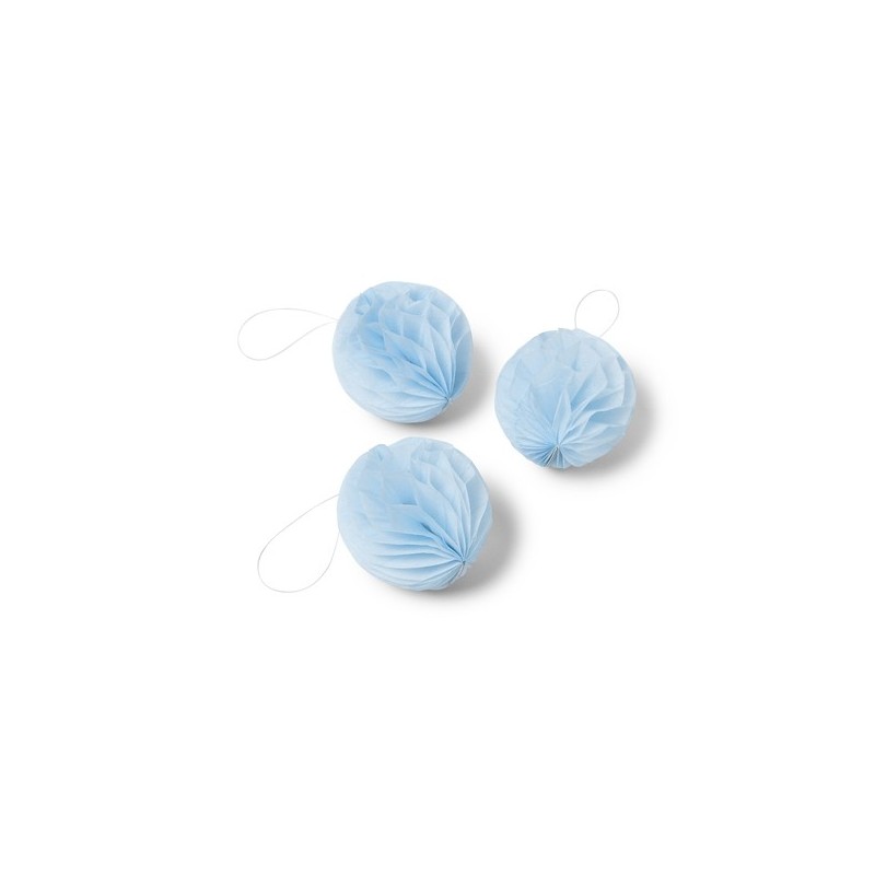 10 Boules alvéolées, bleu ciel 10 Boules alvéolées, bleu ciel