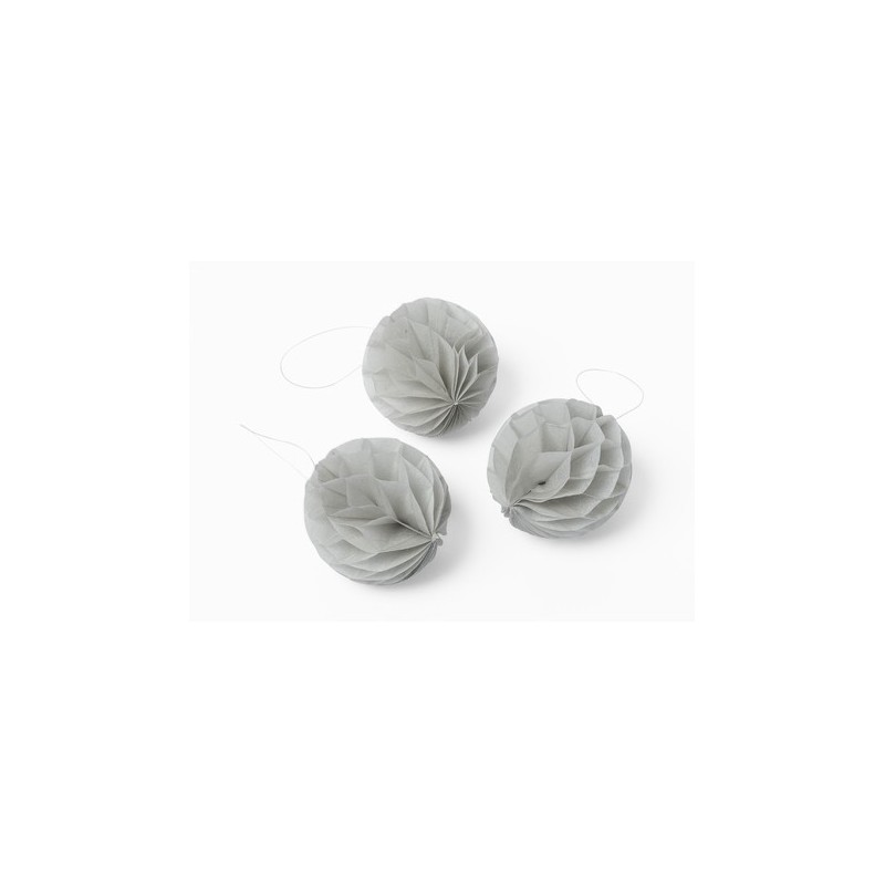 10 Wabenkugeln, grau, Ø 6cm