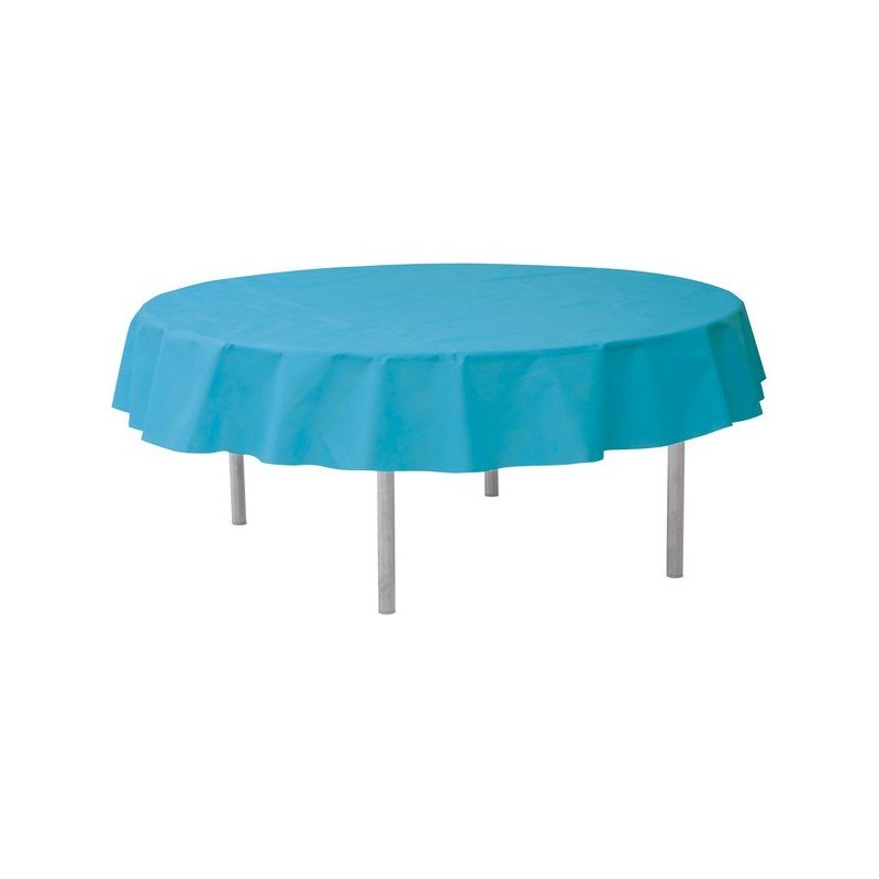 Nappe ronde unie, diamètre 240 cm, turchese
