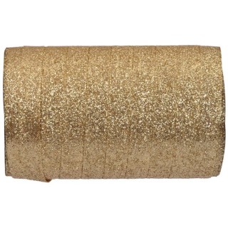 1 nastro Bolduc oro glitter, 25m x 10mm