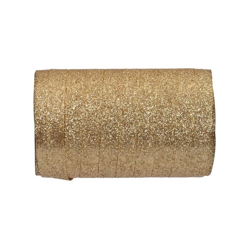 1 nastro Bolduc oro glitter, 25m x 10mm