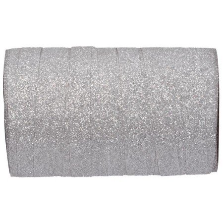 Bolduc pailletté argent, 50m x 10mm