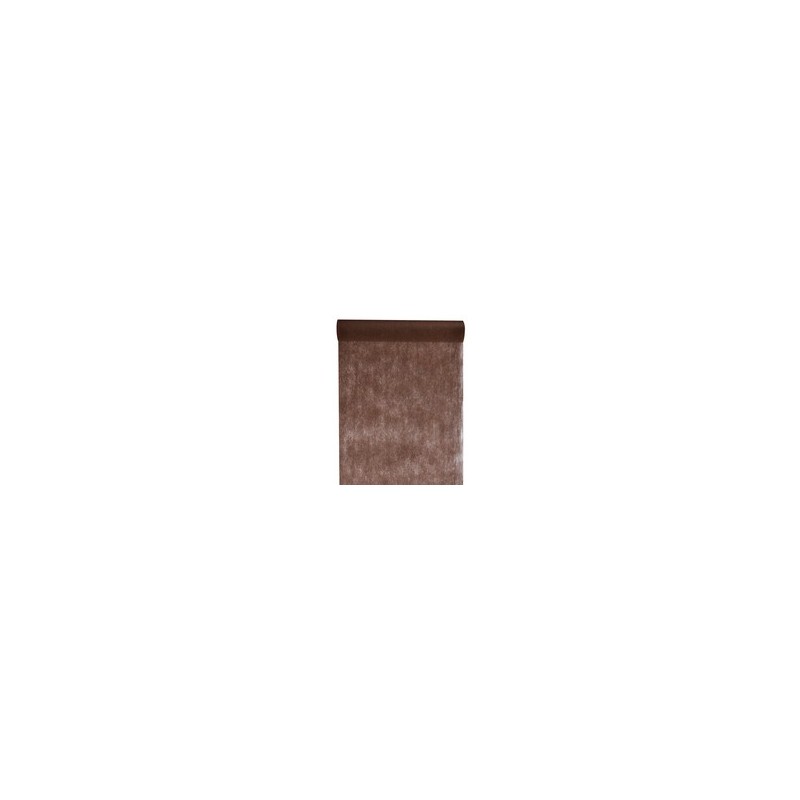 Chemin de table intissé, uni, 0.30 x 10 m, chocolat Chemin de table intissé, uni, 0.30 x 10 m, chocolat