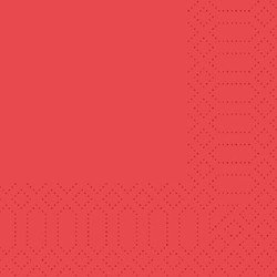 250 Serviettes coktail  24x24 rouge