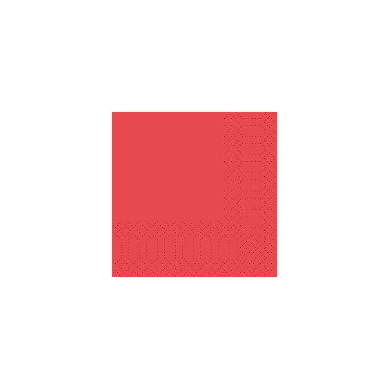 250 Serviettes coktail  24x24 rouge