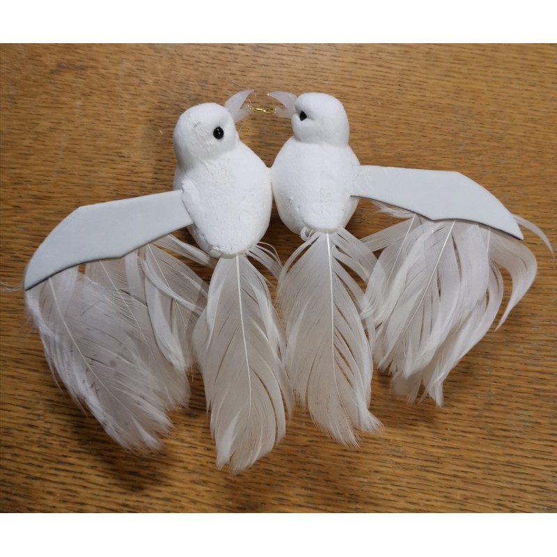 2 weiße Tauben mit Ehering, 12,5 x 15 cm 2 weiße Tauben mit Ehering, 12,5 x 15 cm