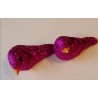 8 petits oiseaux nacrés, fuchsia, paillettes 8 petits oiseaux nacrés, fuchsia, paillettes
