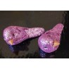 8 petits oiseaux nacrés, lilas, paillettes 8 petits oiseaux nacrés, lilas, paillettes