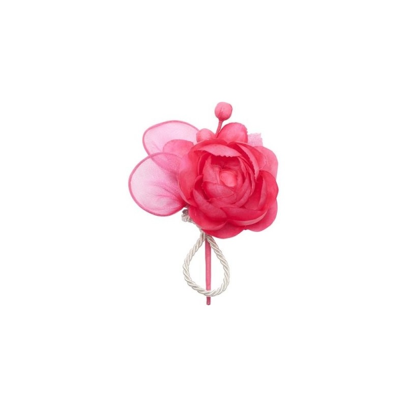1 tête de fleur avec 3 boutons, fuchsia 1 tête de fleur avec 3 boutons, fuchsia