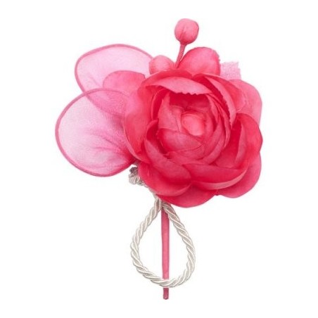 1 tête de fleur avec 3 boutons, fuchsia