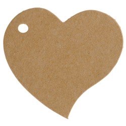 10 segna posto, cuore, 4 x 4 cm, kraft