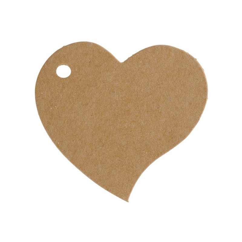 10 segna posto, cuore, 4 x 4 cm, kraft