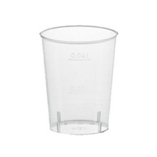 50 Verres à liqueur, PP, 0.40dl, opaque.