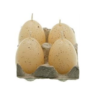 4 Bougies œufs jaune, 7cm