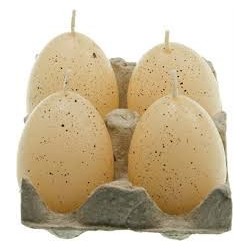 4 Bougies œufs jaune, 7cm
