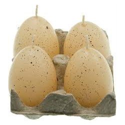 4 Eierkerzen, gelb, 7cm