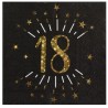 10 Serviettes Âge étincelant métal, 18 ans, noir or. 16,5 X 16,5cm 10 Serviettes Âge étincelant métal, 18 ans, noir or. 16,5 X 16,5cm