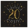 10 tovaglioli di carta "Età scintillante d'oro", 20 anni, oro nero. 16,5 X 16,5 cm 10 tovaglioli di carta "Età scintillante d'oro", 20 anni, oro nero. 16,5 X 16,5 cm