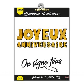Tee-shirt zu unterschreiben "joyeux anniversaire"