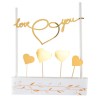 Decorazioni metalliche "Just Married", oro, cartone e legno. Decorazioni metalliche "Just Married", oro, cartone e legno.