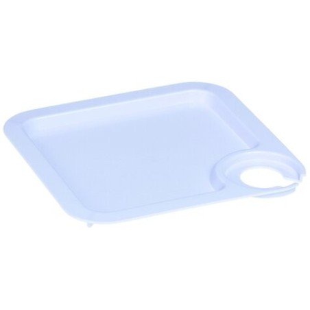 Plateau avec porte-verre, antidérapant, 20 x 20 cm, blanc