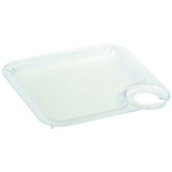 Tablett Coktail mit Glashalter, Gleitschutz, 20 x 20 cm, transparent