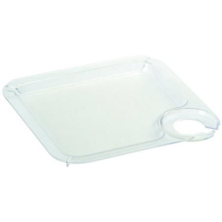 Tablett Coktail mit Glashalter, Gleitschutz, 20 x 20 cm, transparent