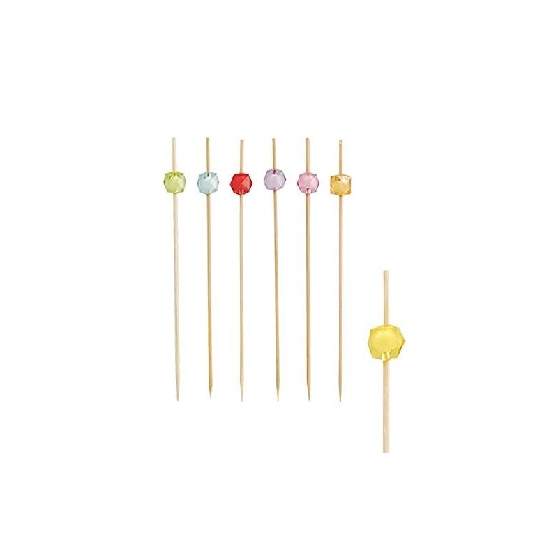 100 Papstar Square Aperitifstangen, Bambus, 12cm,