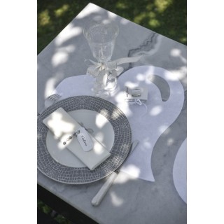 50 Tischset, weiss Herz, 38 x 38 cm