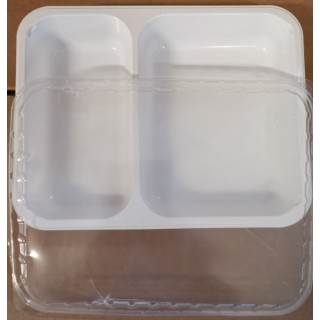 50 CPET-Menütabletts mit Deckel, 226 x 177 x 30 mm