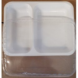 50 Barquettes à menus en CPET, avec couvercles, 226 x 177 x 30 mm