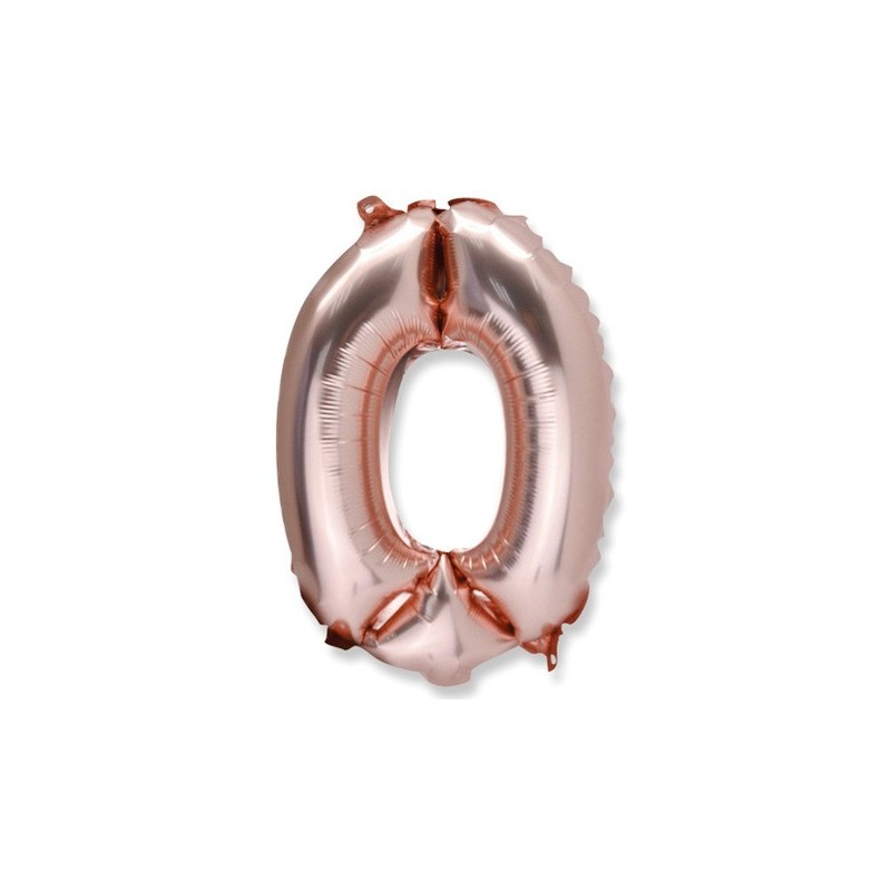1 Ballon rose gold métallique Chiffre 0 1 Ballon rose gold métallique Chiffre 0