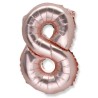 1 Ballon rose gold métallique Chiffre 8 1 Ballon rose gold métallique Chiffre 8