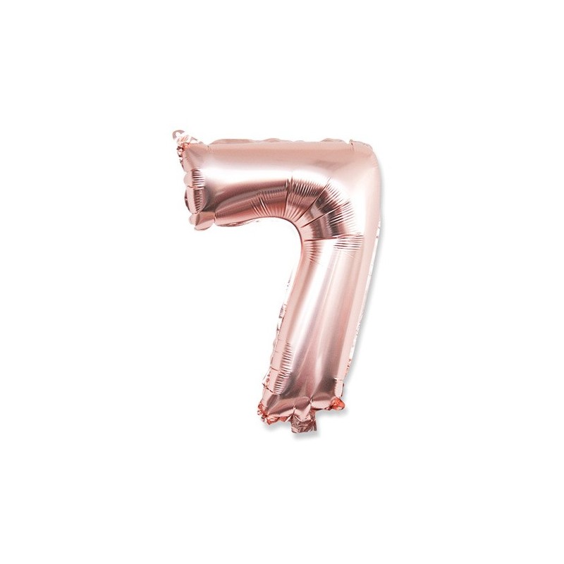 1 Ballon rose gold métallique Chiffre 7