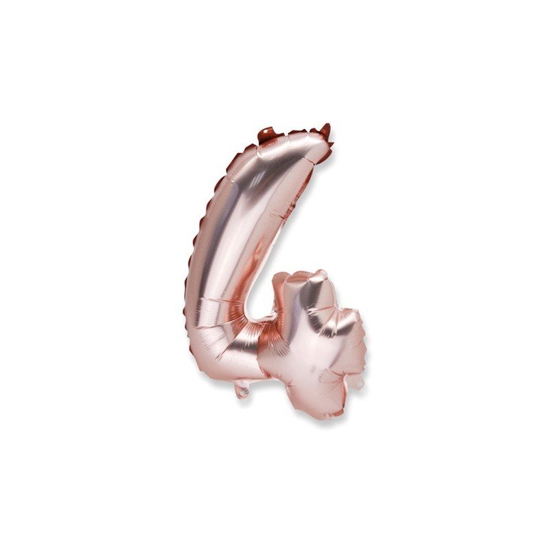 1 Ballon rose gold métallique Chiffre 4