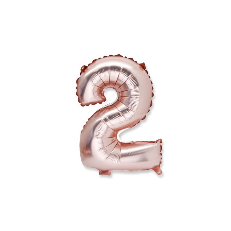1 Ballon rose gold métallique Chiffre 2 1 Ballon rose gold métallique Chiffre 2