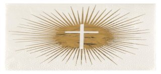 20 tovaglioli da cerimonia, 3 veli, bianco e oro, 12,5 x 12,5 cm