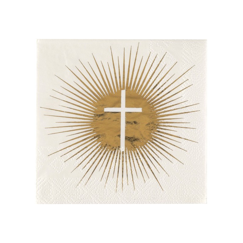 20 tovaglioli da cerimonia, 3 veli, bianco e oro, 12,5 x 12,5 cm 20 tovaglioli da cerimonia, 3 veli, bianco e oro, 12,5 x 12,5 cm