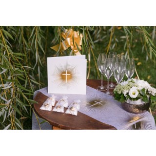 20 Serviettes " Ma première Communion, 16,5 x 16,5 cm, 3plis,Corail