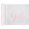 Chemin de table Baby Shower, rose 28cm x 3m