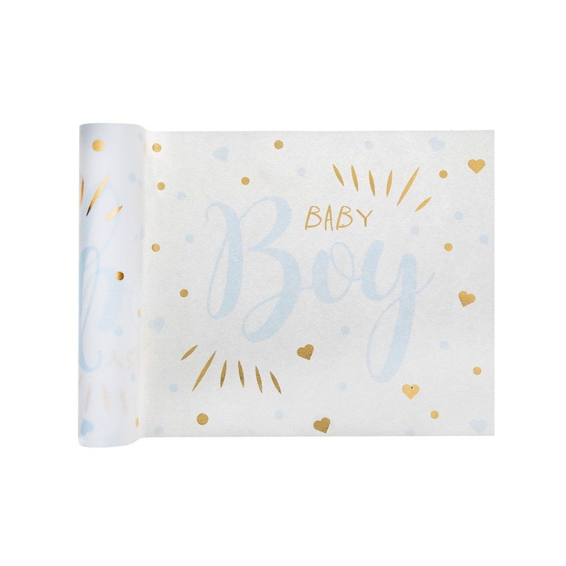 Chemin de table Baby Shower, rose 28cm x 3m