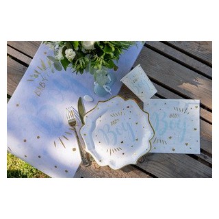 Runner da tavola Baby Shower, Boy blu 28 cm x 3 m
