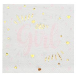 20 tovaglioli per la doccia, rosa bambina, 16,5 x 16,5 cm