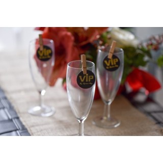 12 roségoldene Holzzangen, Maße 3,5 cm