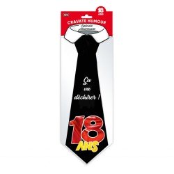 Cravate humour "18 ans", noir